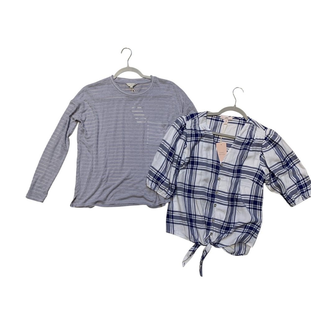 Brand New Lot of 2 Women’s Tops Size XS Blue Summer Coastal